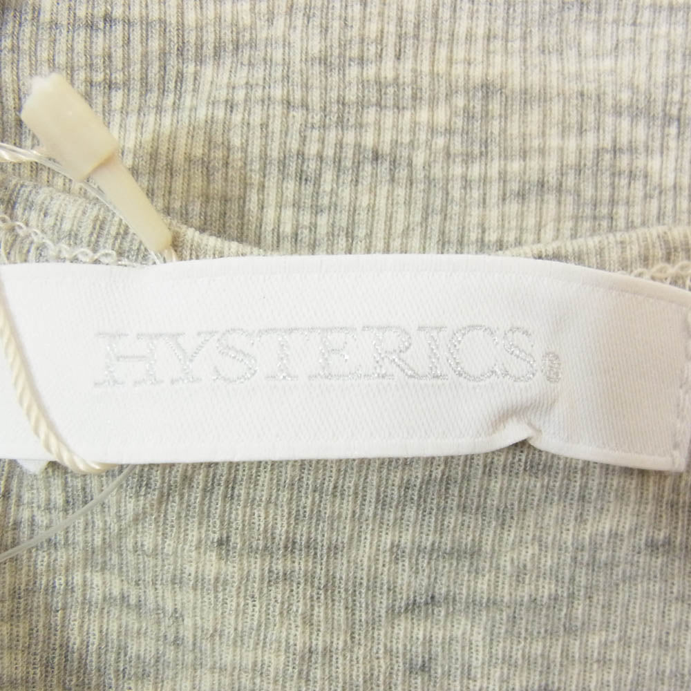 HYSTERIC GLAMOUR ヒステリックグラマー 3CR-2140-14B HYSTERICS ヒステリックス ロゴプリント ラインストーン タンクトップ グレー系 FREE【中古】