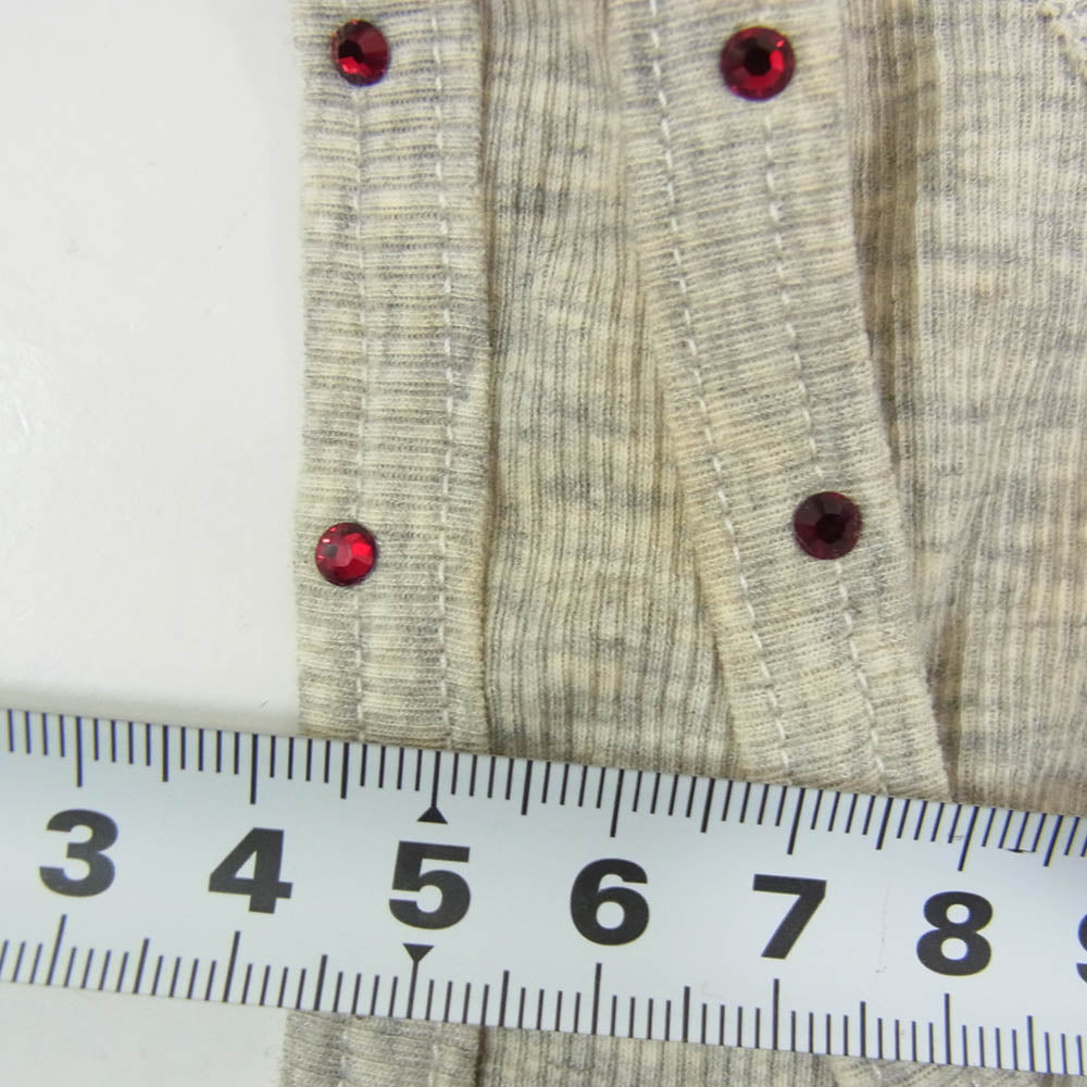 HYSTERIC GLAMOUR ヒステリックグラマー 3CR-2140-14B HYSTERICS ヒステリックス ロゴプリント ラインストーン タンクトップ グレー系 FREE【中古】