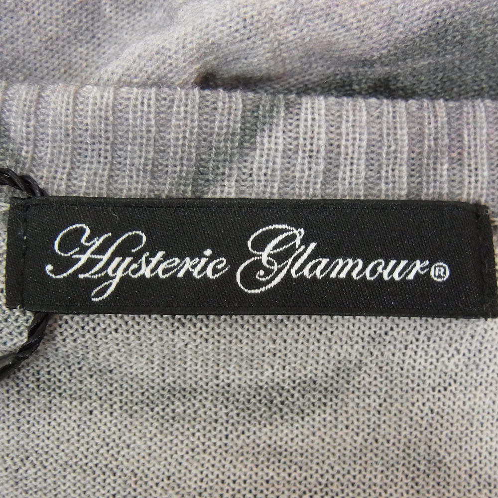 HYSTERIC GLAMOUR ヒステリックグラマー 0104ND13 総柄 クルーネック カーディガン グレー系 FREE【中古】