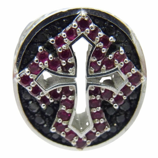 Justin Davis ジャスティンデイビス SRJ303 3 RED 9 NOBLE CROSS レッド ノーブル クロス リング シルバー系 25.5号【中古】