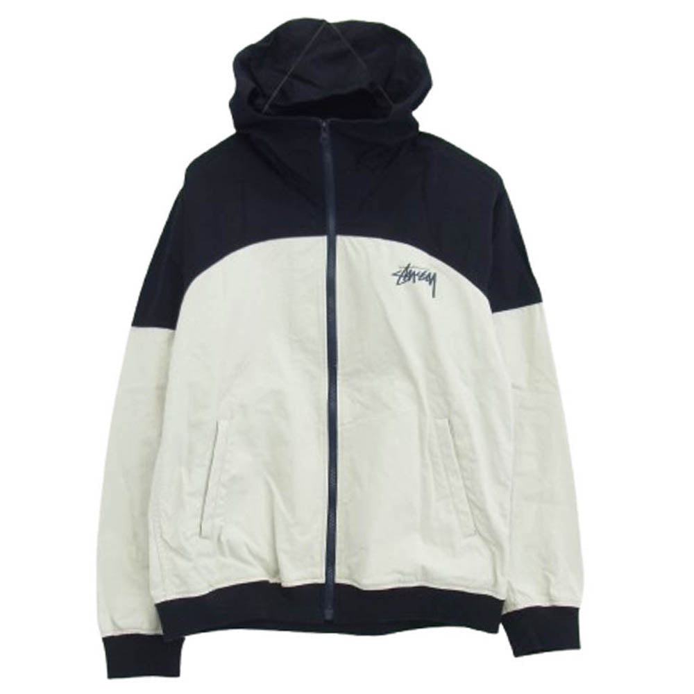 STUSSY ステューシー フードジャケット マウンテンパーカー ナイロンジャケット ネイビー系 L【中古】