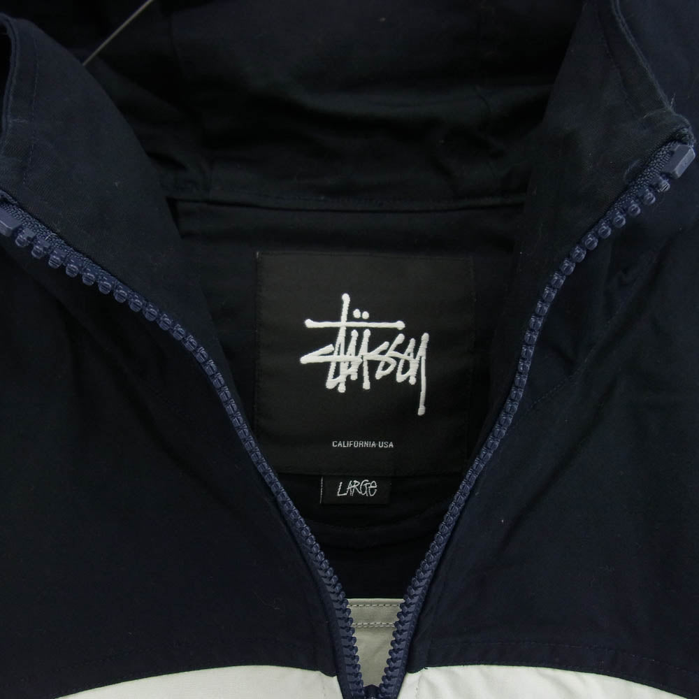 STUSSY ステューシー フードジャケット マウンテンパーカー ナイロンジャケット ネイビー系 L【中古】