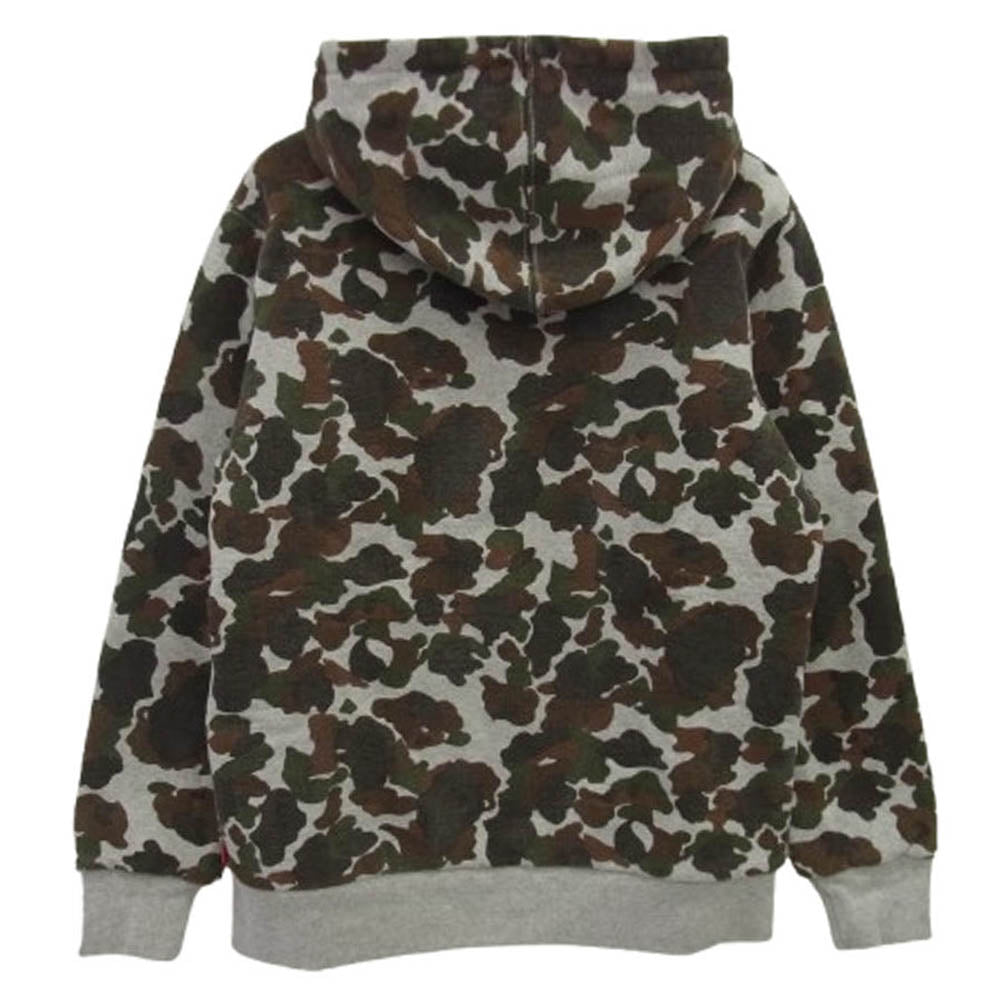 Supreme シュプリーム 12AW Arc Logo Thermal Zip Up Sweatshirt アーチロゴ カモ サーマル ジップ パーカー グレー系 M【中古】