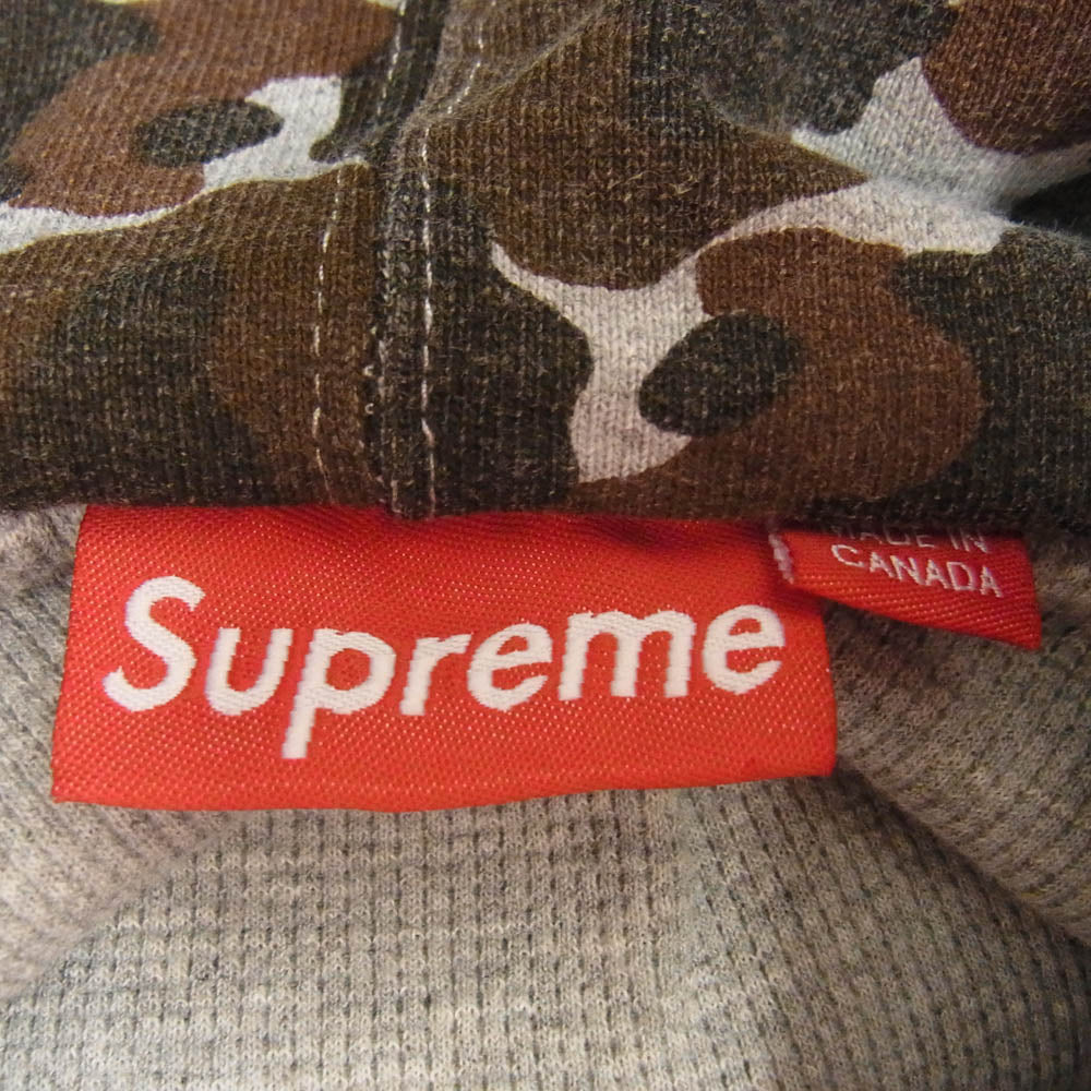 Supreme シュプリーム 12AW Arc Logo Thermal Zip Up Sweatshirt アーチロゴ カモ サーマル ジップ パーカー グレー系 M【中古】