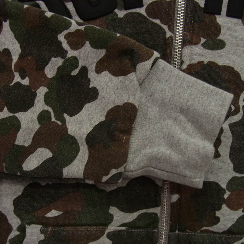 Supreme シュプリーム 12AW Arc Logo Thermal Zip Up Sweatshirt アーチロゴ カモ サーマル ジップ パーカー グレー系 M【中古】