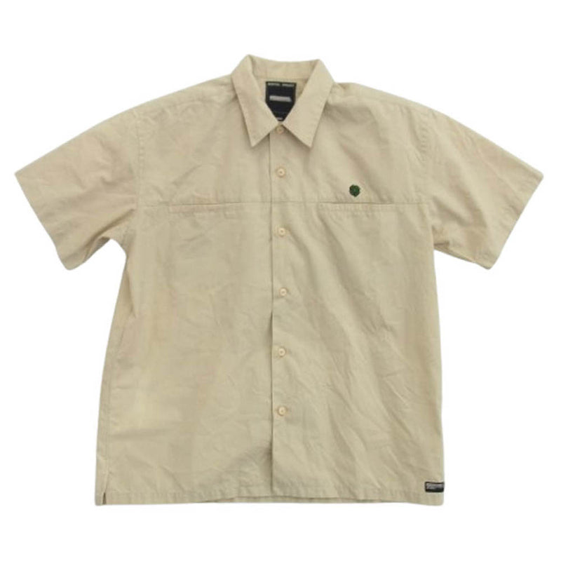 NEIGHBORHOOD ネイバーフッド TSNH-SH01 クローバー 刺繍ロゴ 半袖シャツ ベージュ系 M【中古】