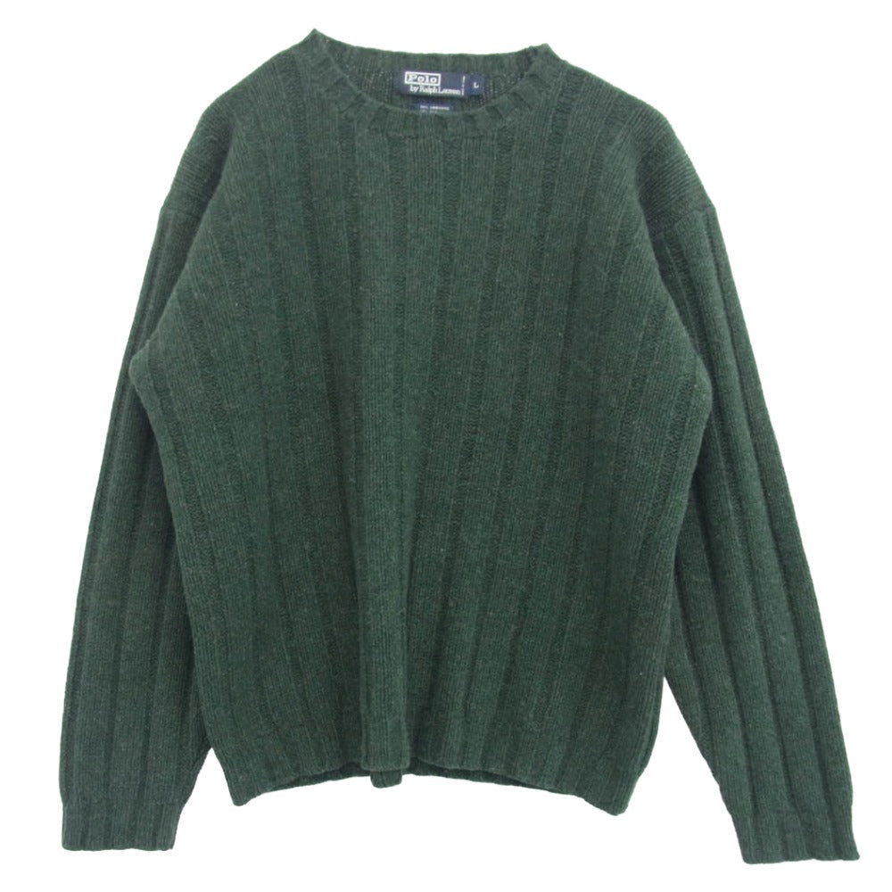 POLO RALPH LAUREN ポロ・ラルフローレン KR-RL-HA0722 シルク混 セーター ニット グリーン系 L【中古】