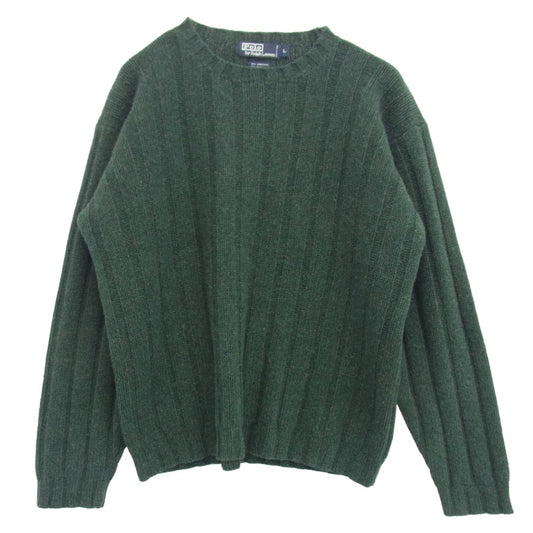 POLO RALPH LAUREN ポロ・ラルフローレン KR-RL-HA0722 シルク混 セーター ニット グリーン系 L【中古】