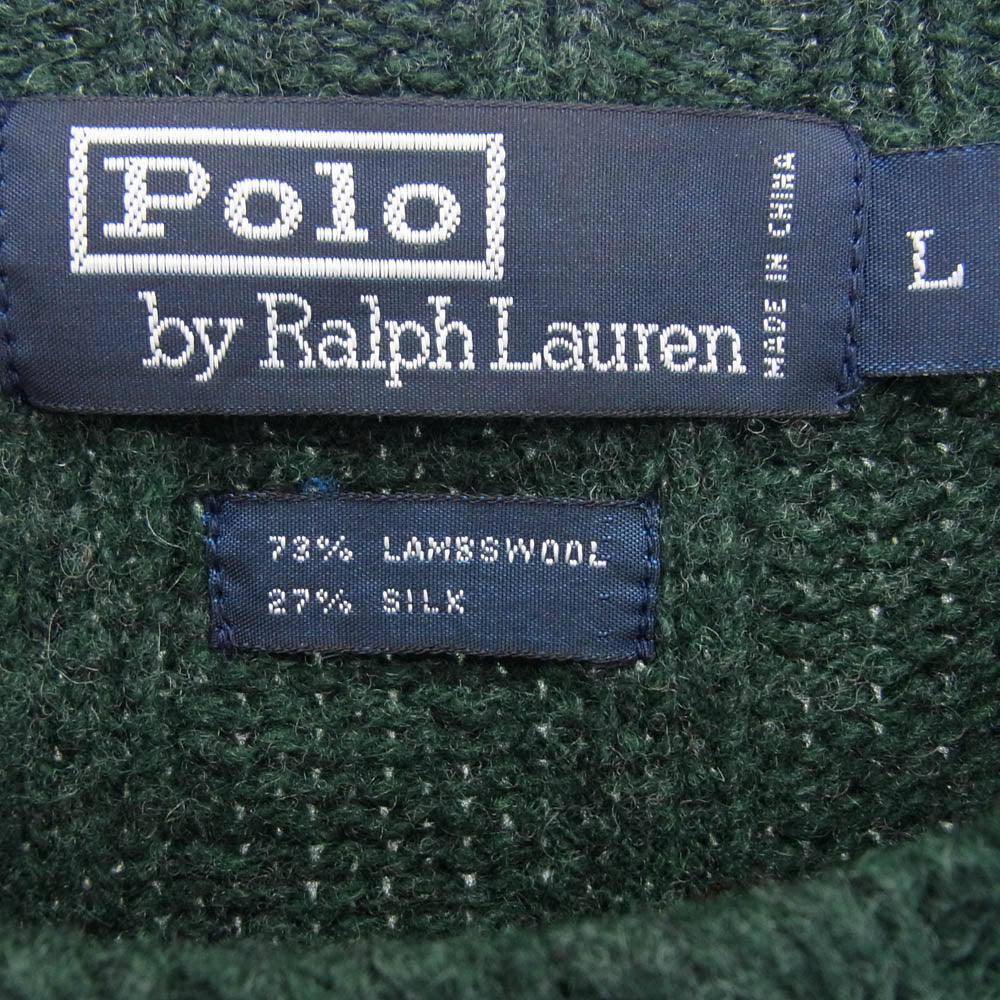 POLO RALPH LAUREN ポロ・ラルフローレン KR-RL-HA0722 シルク混 セーター ニット グリーン系 L【中古】