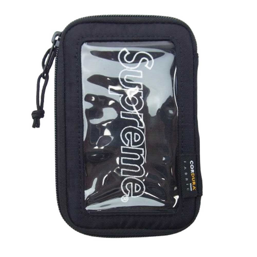 Supreme シュプリーム 19FW Small Zip Pouch ポーチ クリア ジップ ロゴ刺? ウォレット ブラック系【中古】