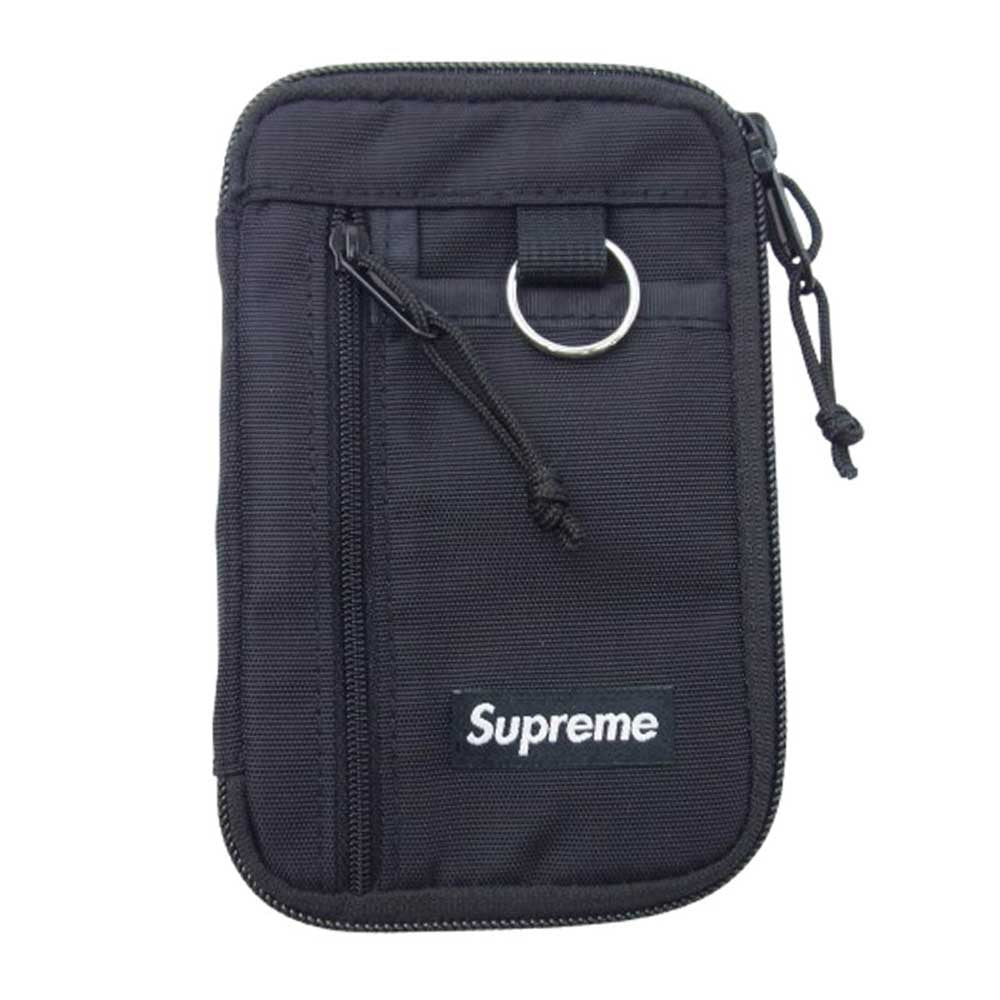 Supreme シュプリーム 19FW Small Zip Pouch ポーチ クリア ジップ ロゴ刺? ウォレット ブラック系【中古】