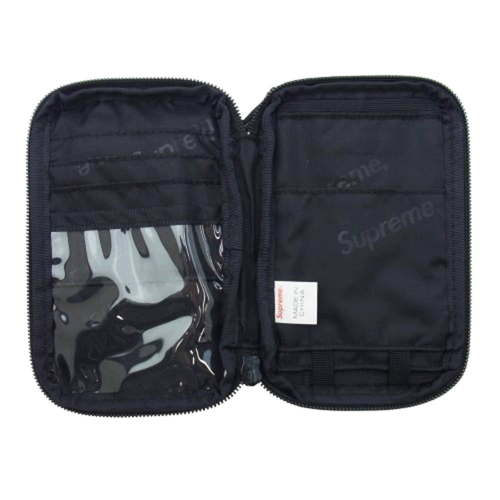 Supreme シュプリーム 19FW Small Zip Pouch ポーチ クリア ジップ ロゴ刺? ウォレット ブラック系【中古】