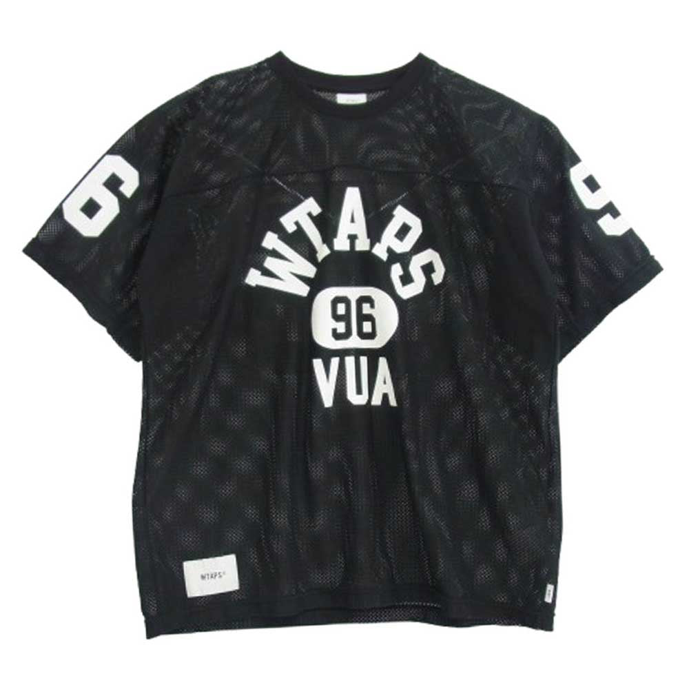 WTAPS ダブルタップス 241ATDT-CSM36 QB SS POLY ERA メッシュ フットボール 半袖 Tシャツ ブラック系 x02【中古】