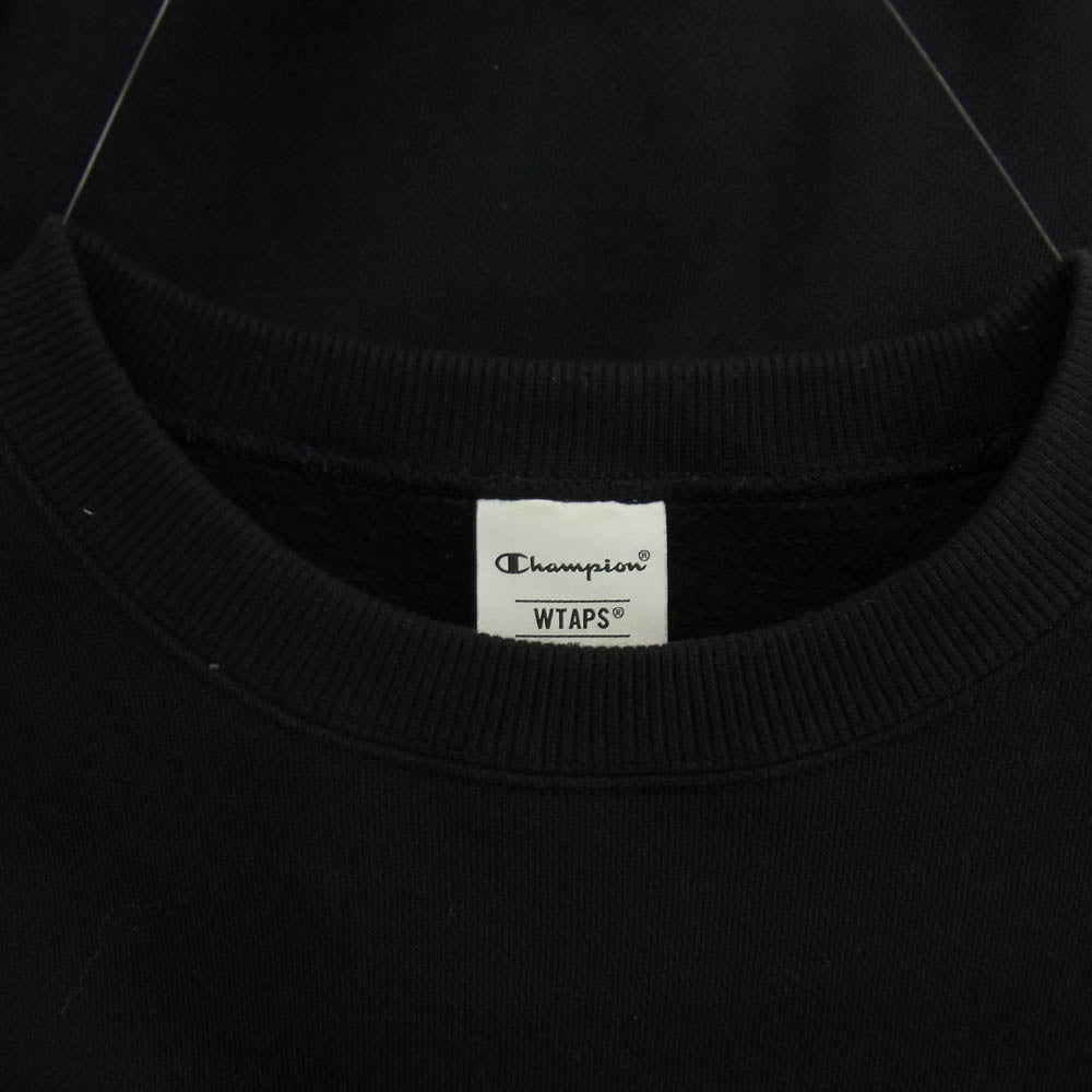 WTAPS ダブルタップス C8-X016 ×Champion URBAN TERRITORY SWEAT SHIRT チャンピオン アーバン テリトリー クルーネック スウェット シャツ ブラック系 M【中古】