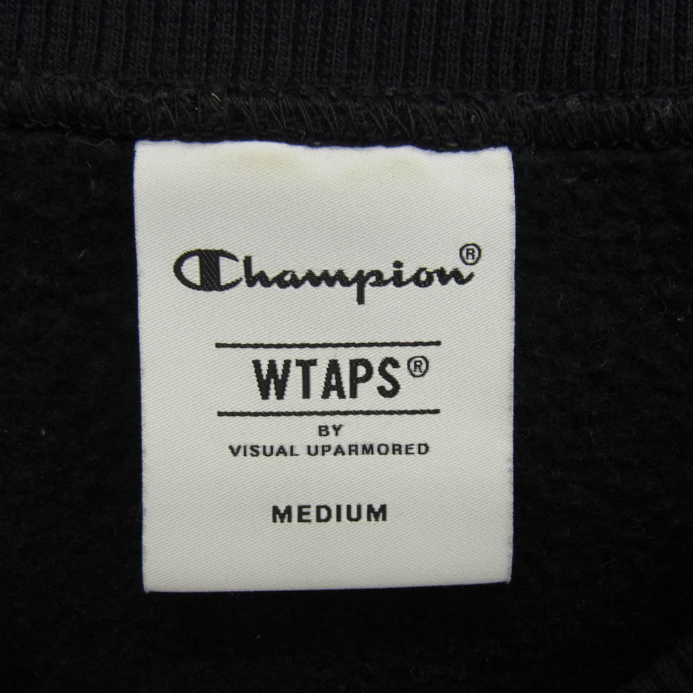 WTAPS ダブルタップス C8-X016 ×Champion URBAN TERRITORY SWEAT SHIRT チャンピオン アーバン テリトリー クルーネック スウェット シャツ ブラック系 M【中古】
