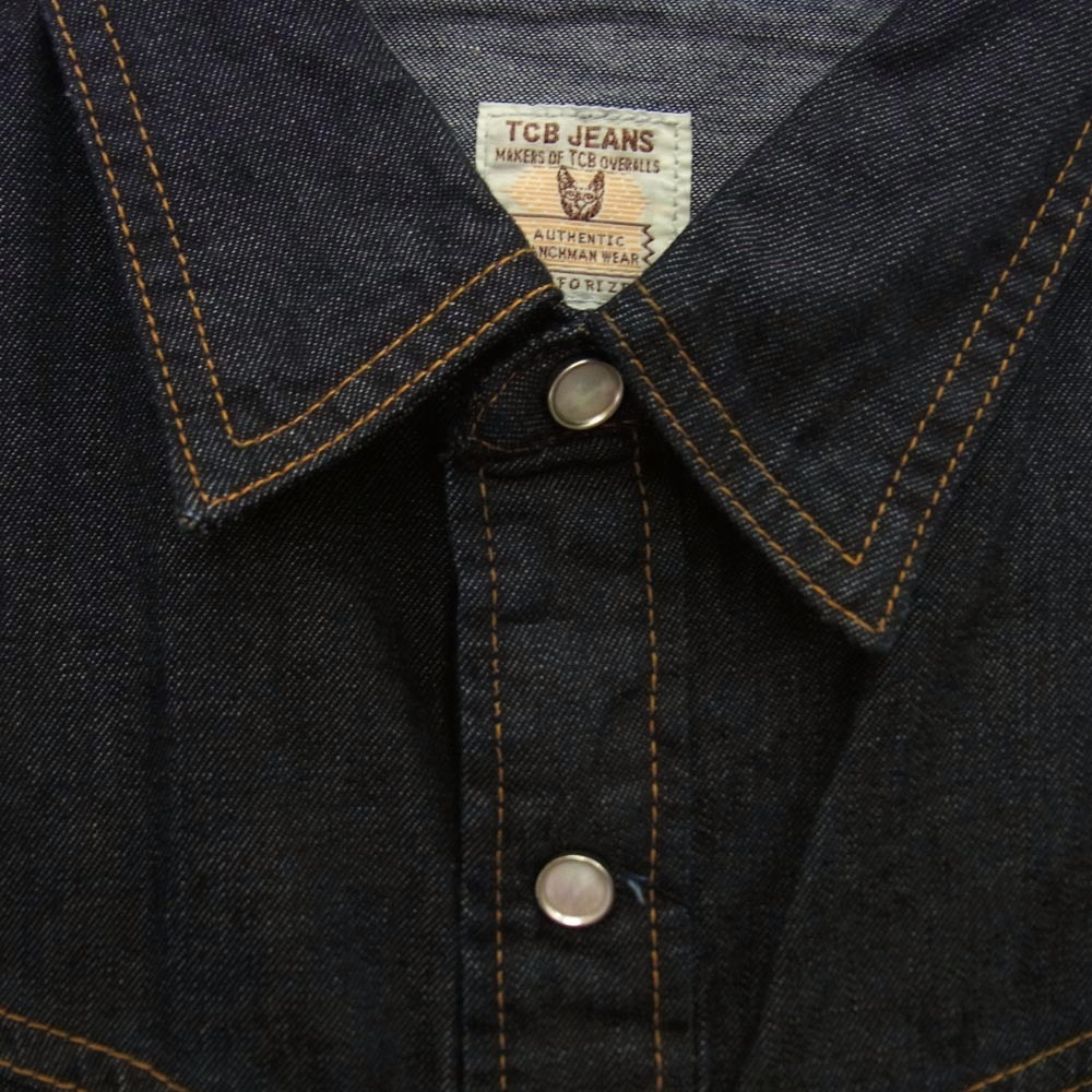 TCB jeans ティージービージーンズ Ranchman Shirt Denim 8.5oz ランチマンシャツ デニム ウエスタン シャツ インディゴブルー系【美品】【中古】