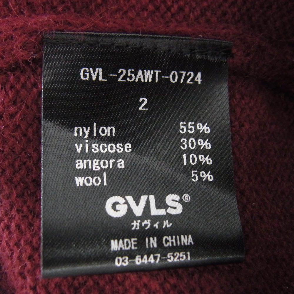 GAVIAL ガヴィル 25AW GVL-25AWT-0724 crew neck knit クルーネック ニット セーター ワインレッド系 2【極上美品】【中古】
