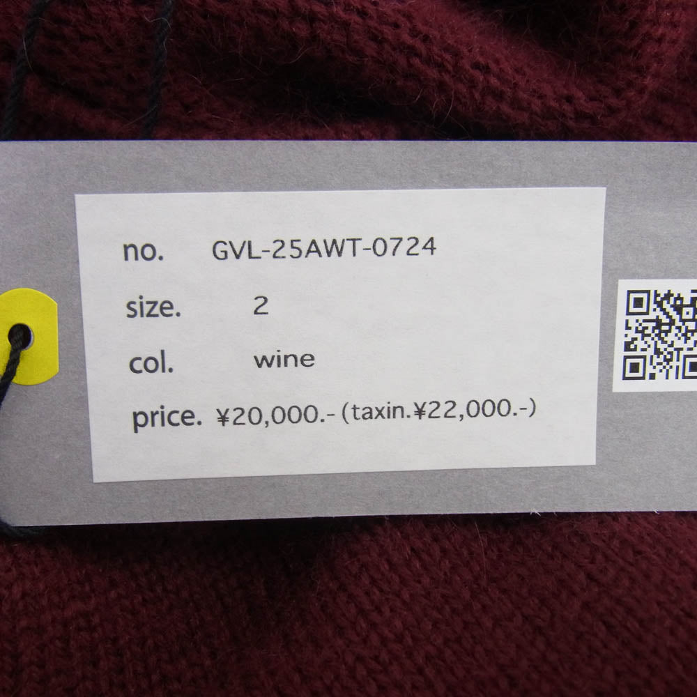 GAVIAL ガヴィル 25AW GVL-25AWT-0724 crew neck knit クルーネック ニット セーター ワインレッド系 2【極上美品】【中古】