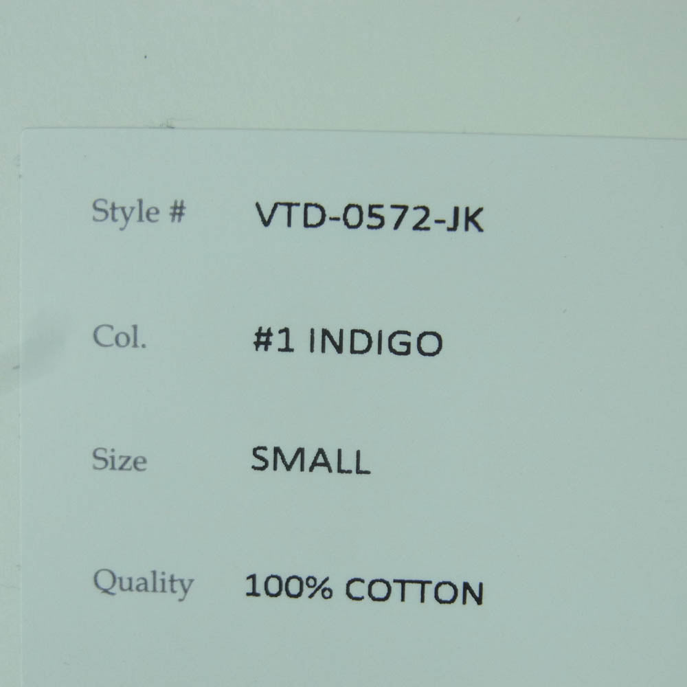 A VONTADE アボンタージ VTD-0572-JK Naval Utility Jacket ナバル ユーティリティ デニム ジャケット インディゴブルー系 S【極上美品】【中古】