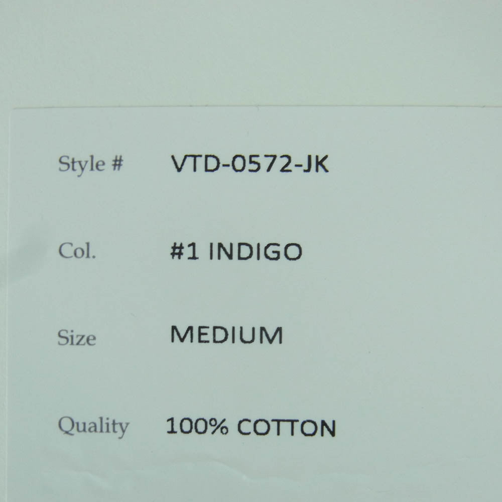 A VONTADE アボンタージ VTD-0572-JK Naval Utility Jacket ナバル ユーティリティ ジャケット インディゴブルー系 M【極上美品】【中古】