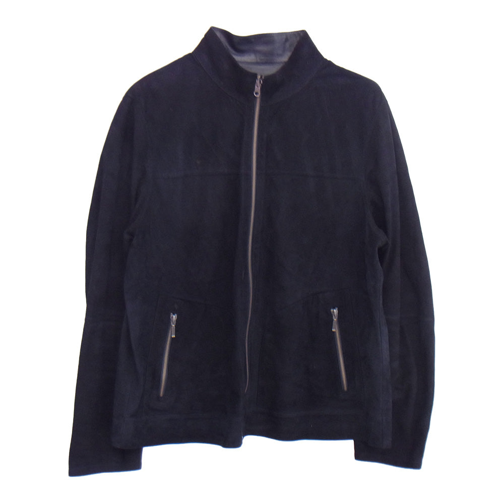ユキベルファム FAMOSO LEATHER METIS メティス ゴートレザー リバーシブル ジップアップ ジャケット ネイビー系 XL【中古】