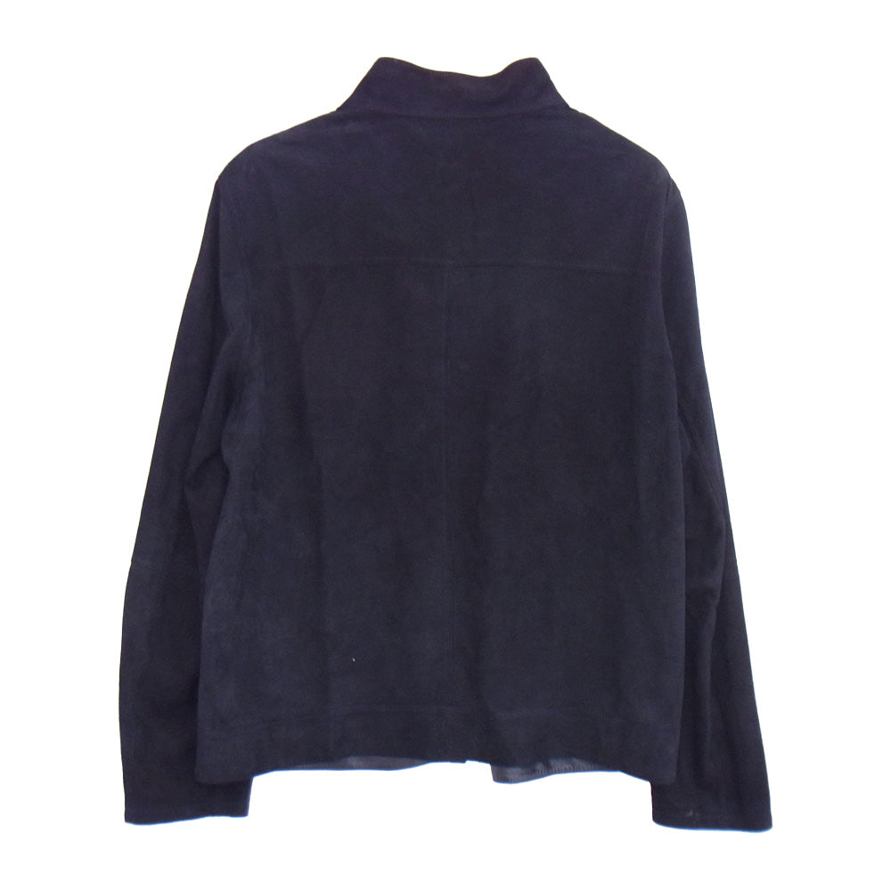 ユキベルファム FAMOSO LEATHER METIS メティス ゴートレザー リバーシブル ジップアップ ジャケット ネイビー系 XL【中古】