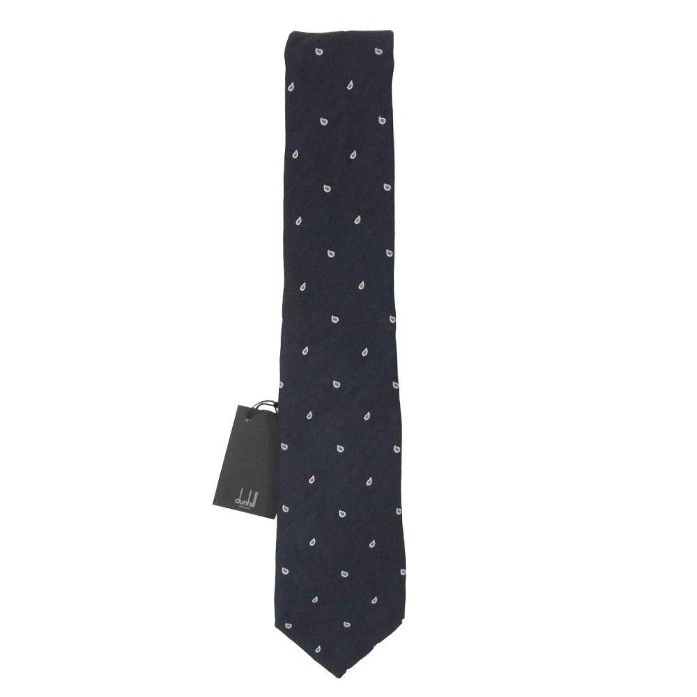 Dunhill ダンヒル 18FPTW1ZN001R イタリア製 シルク×リネン ネクタイ ダークネイビー系【中古】