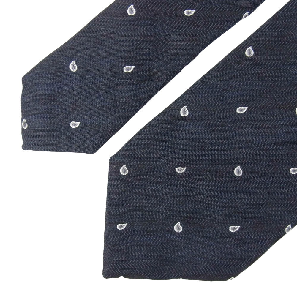 Dunhill ダンヒル 18FPTW1ZN001R イタリア製 シルク×リネン ネクタイ ダークネイビー系【中古】