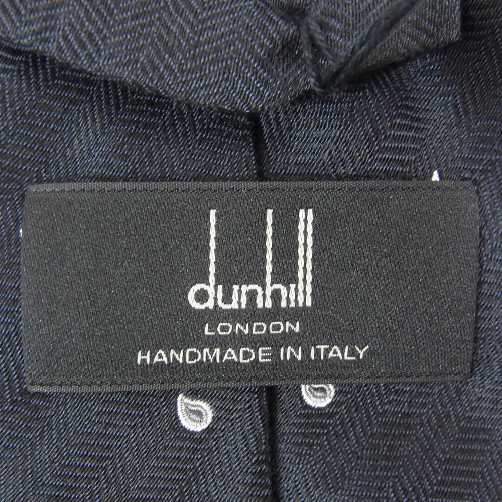 Dunhill ダンヒル 18FPTW1ZN001R イタリア製 シルク×リネン ネクタイ ダークネイビー系【中古】