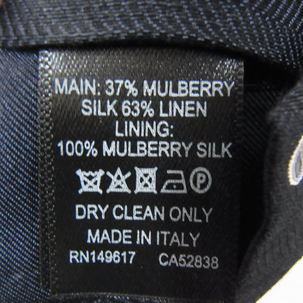 Dunhill ダンヒル 18FPTW1ZN001R イタリア製 シルク×リネン ネクタイ ダークネイビー系【中古】