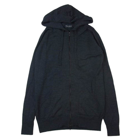 JOHN SMEDLEY ジョンスメドレー 英国製 ヴァージンウール100％ フルジップ パーカー フーディー グレー系 S【中古】