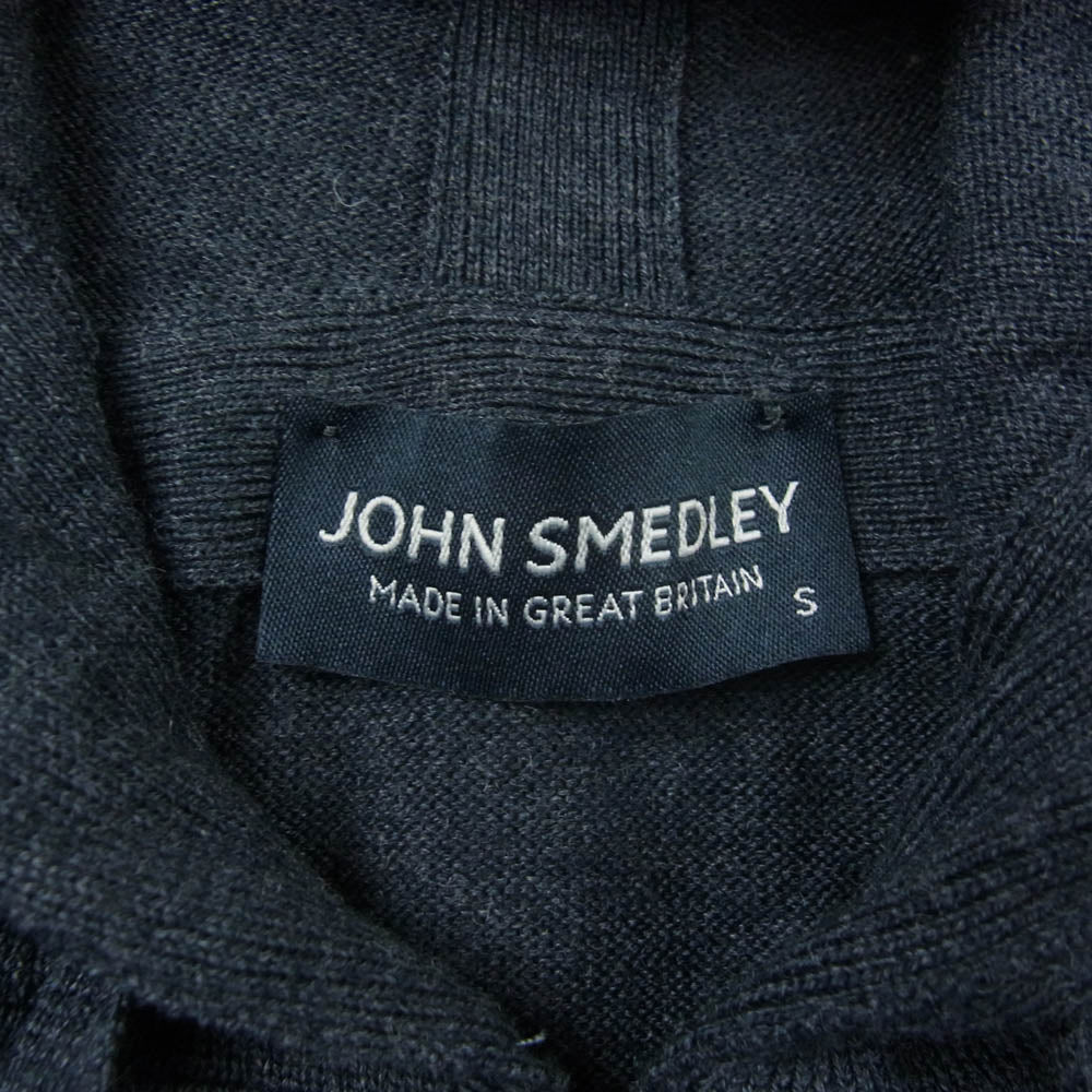 JOHN SMEDLEY ジョンスメドレー 英国製 ヴァージンウール100％ フルジップ パーカー フーディー グレー系 S【中古】