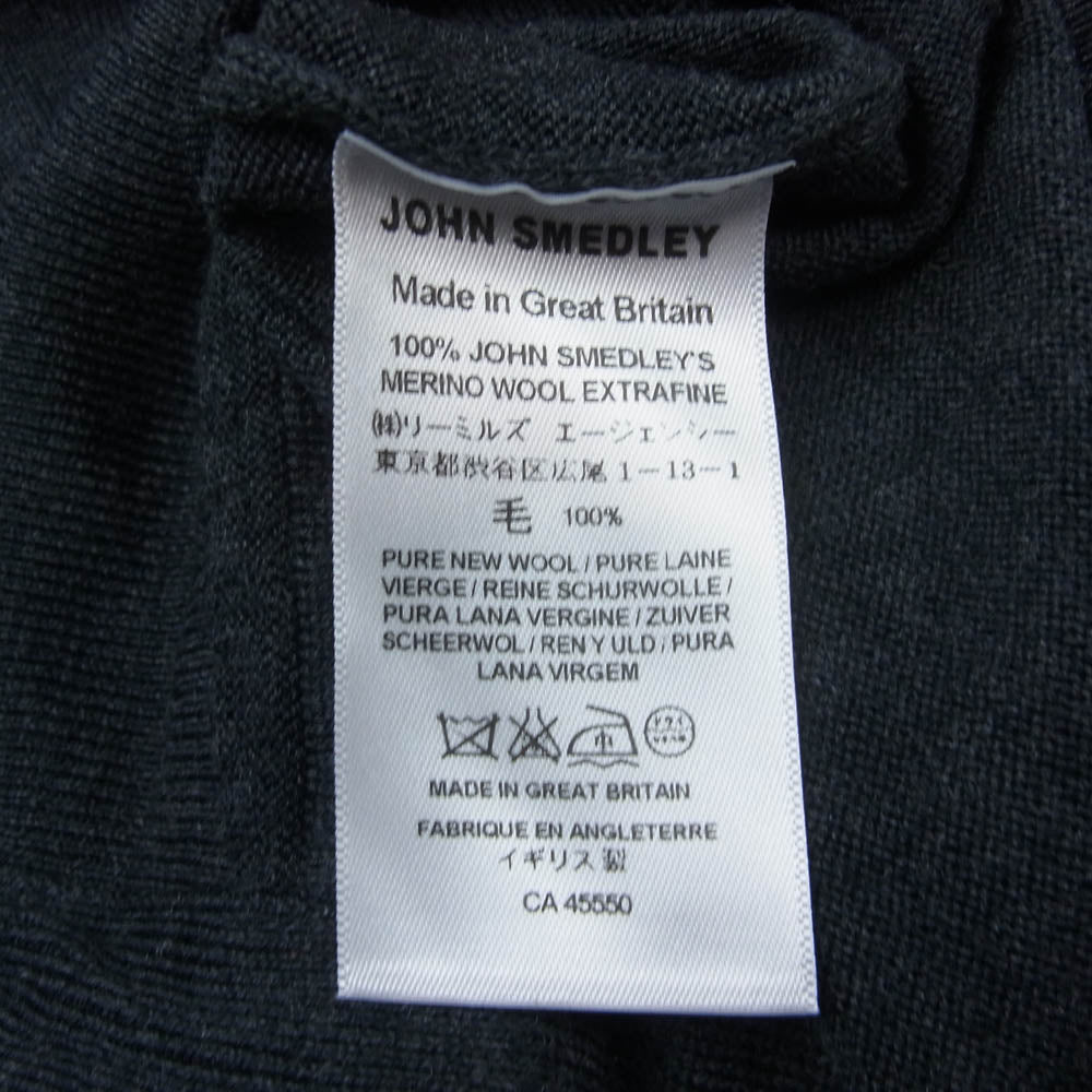 JOHN SMEDLEY ジョンスメドレー 英国製 ヴァージンウール100％ フルジップ パーカー フーディー グレー系 S【中古】