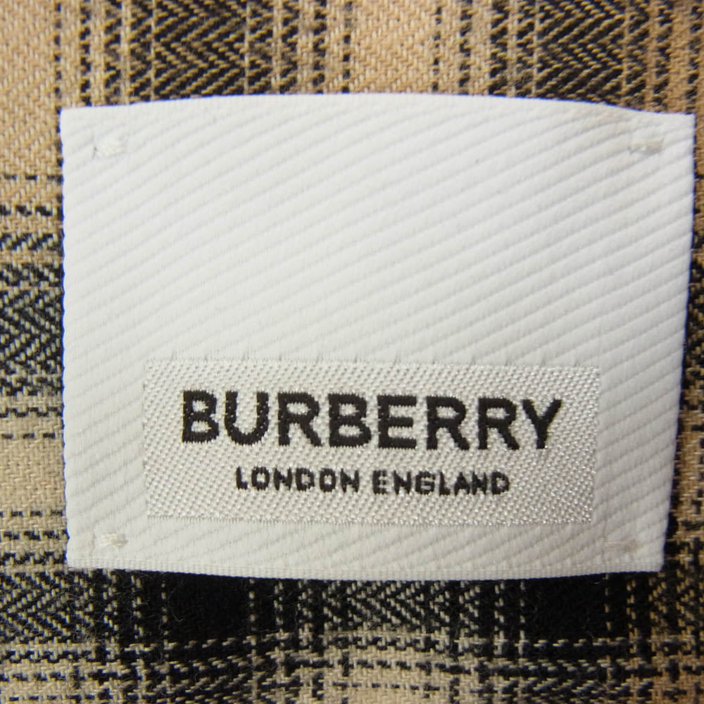 BURBERRY LONDON バーバリー ロンドン 8036773 ENGLAND イングランド ティッシ期 ロゴ刺繍 ノバチェック 長袖 シャツ ブラウン系 XS【中古】