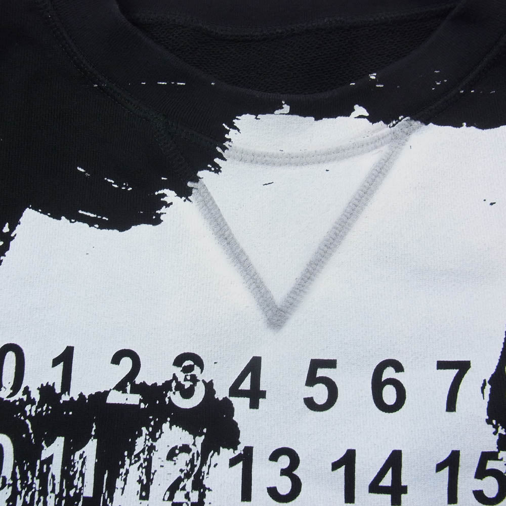 MAISON MARGIELA メゾンマルジェラ 20SS S29GU0060 S25403 四つタグ ペンキグラフィック カレンダーロゴプリント クルーネック スウェット ブラック系 M【中古】