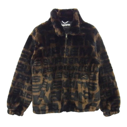 Supreme シュプリーム 18SS FAUX FUR Repeater Bomber フェイクファー リピーター ボンバージャケット ブラウン系 L【中古】
