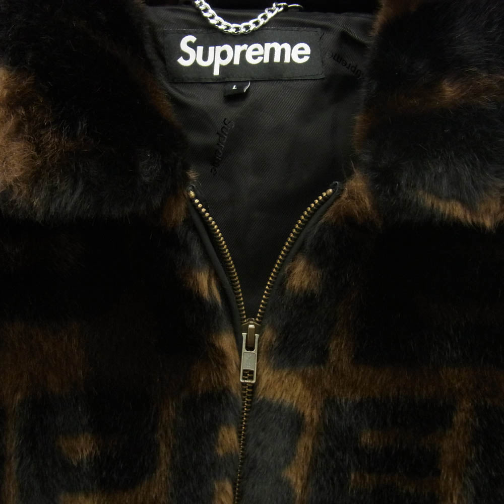 Supreme シュプリーム 18SS FAUX FUR Repeater Bomber フェイクファー リピーター ボンバージャケット ブラウン系 L【中古】