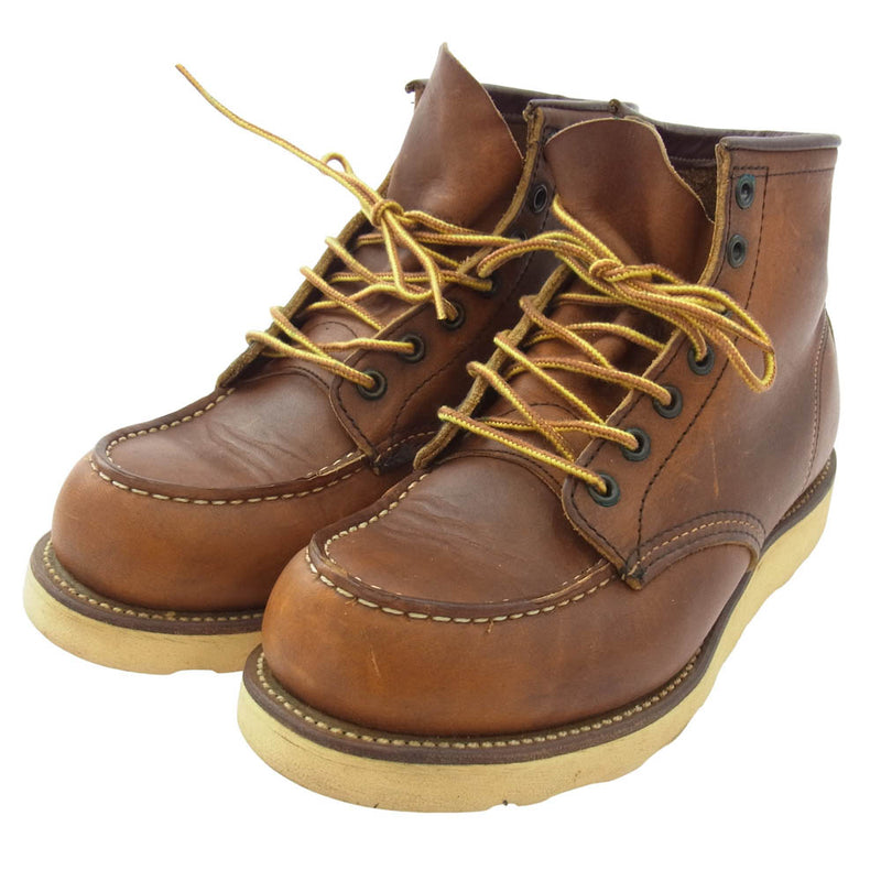 RED WING レッドウィング USA製 6 inch Classic Moc 875 6インチ クラシックモック 7HOLE モックトゥ ワークブーツ Ｕチップ ライトブラウン系 8.5 E【中古】