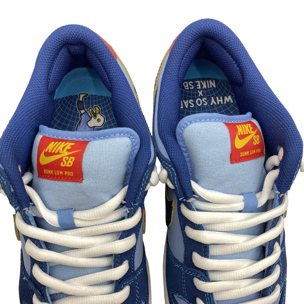 NIKE ナイキ DX5549-400 × Why So Sad? SB Dunk Low【フェイクバスターズ鑑定済】 Coastal Blue Speed Yellow-University Red ワイ ソー サッド? SB ダンクロー コースタルブルー スピードイエロー ユニバーシティレッド スニーカー ブルー系 27cm【美品】【中古】