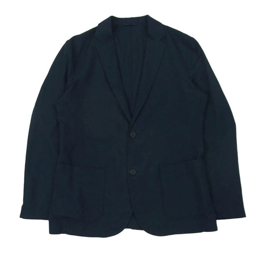 LACOSTE ラコステ VH733EL ロゴ刺繍 テーラード ジャケット ポリエステル 中国製 ネイビー系 M 50【中古】