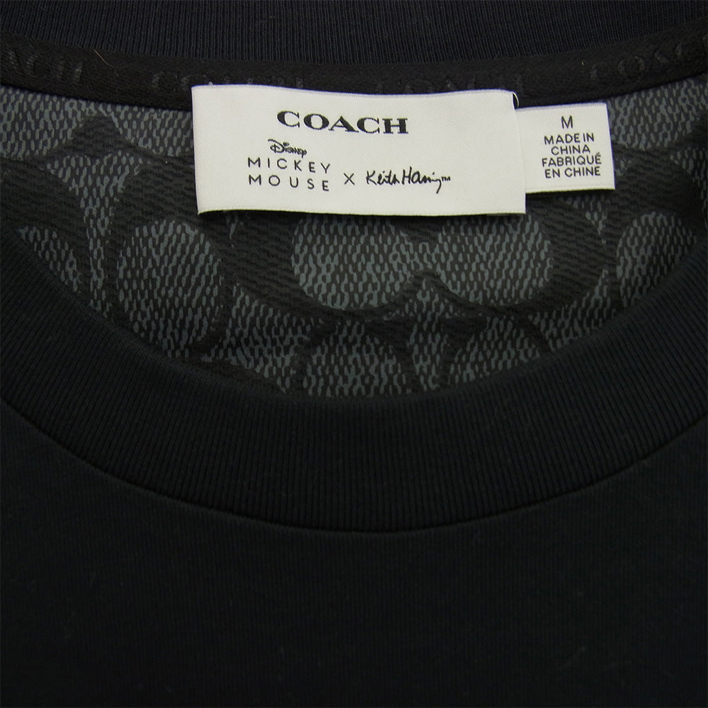 COACH コーチ mickey mouse Keith Haring ミッキー マウス X キース・ヘリング 半袖 Tシャツ ブラック系 M【中古】