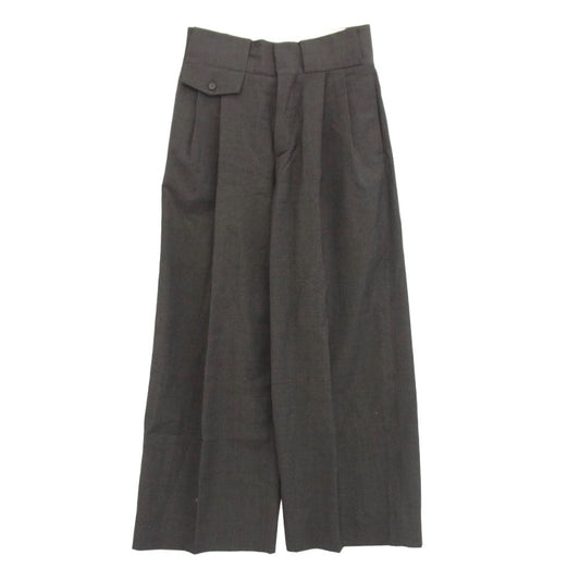 MAISON MARGIELA メゾンマルジェラ 15AW S30KA0417 ハイウエスト ウール 千鳥柄 チェック スラックス パンツ チャコール系 44【中古】