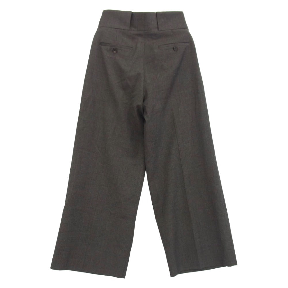 MAISON MARGIELA メゾンマルジェラ 15AW S30KA0417 ハイウエスト ウール 千鳥柄 チェック スラックス パンツ チャコール系 44【中古】