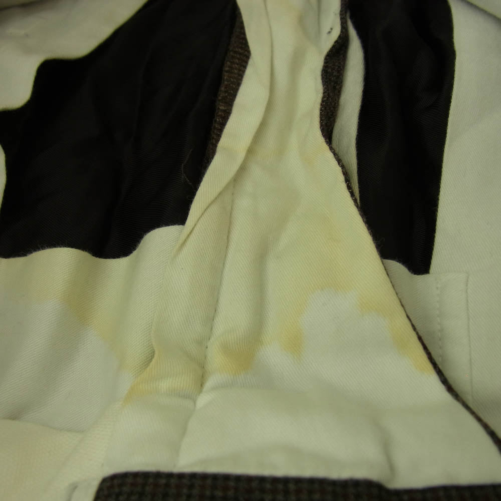 MAISON MARGIELA メゾンマルジェラ 15AW S30KA0417 ハイウエスト ウール 千鳥柄 チェック スラックス パンツ チャコール系 44【中古】