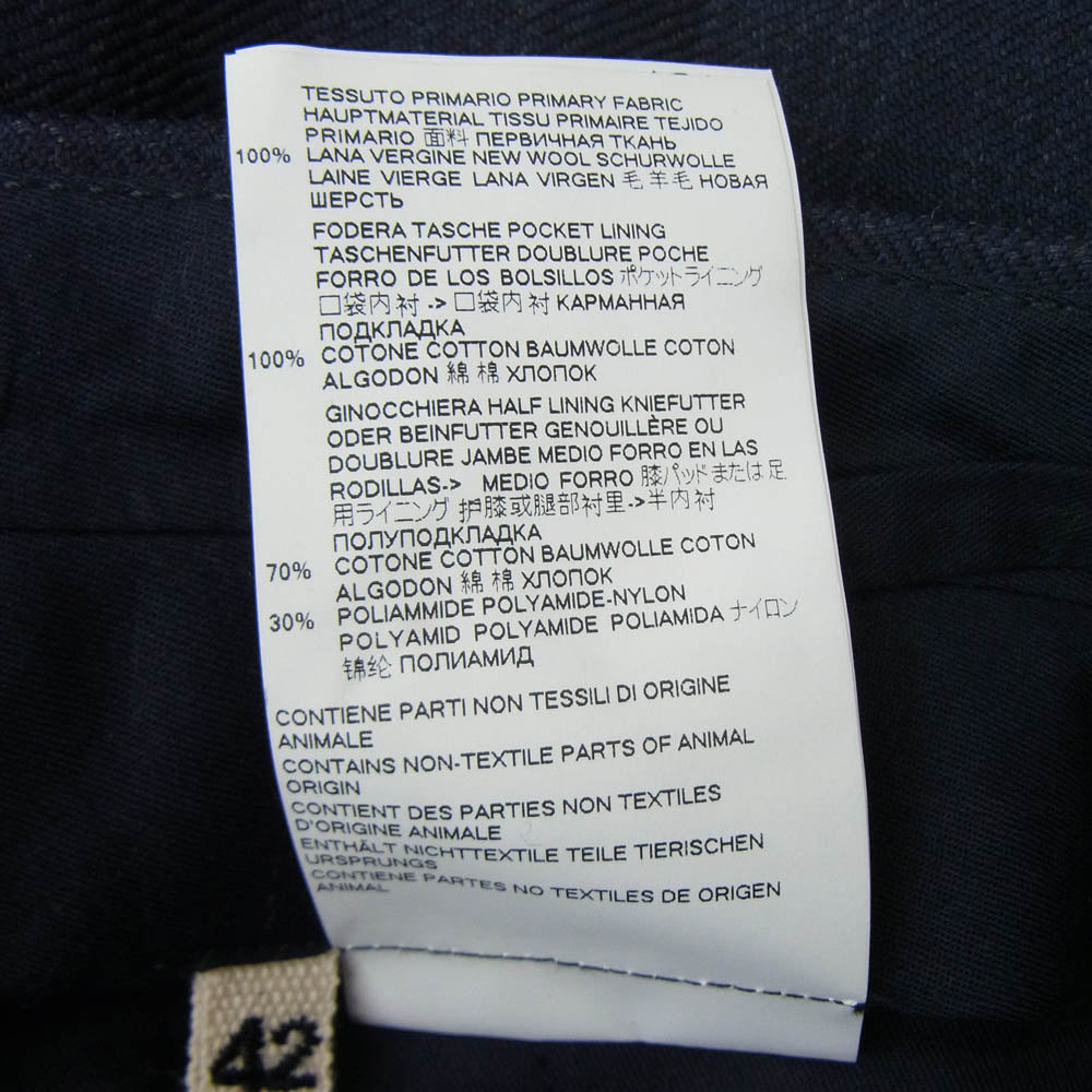 MARNI マルニ 18AW PUMU0001A0 TAILORED FLAT-FRONT PANTS テイラード フラット フロント パンツ ネイビー系 42【中古】