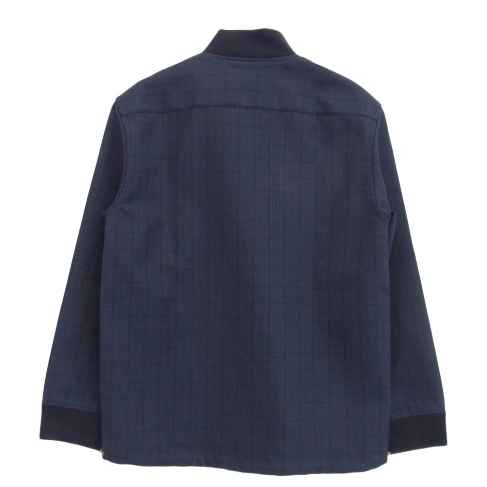 MARNI マルニ 18AW CUMU0005L0 SHADOW CHECK WOOL JACKET シャドウ ウール チェック ジャケット ネイビー系 44【中古】
