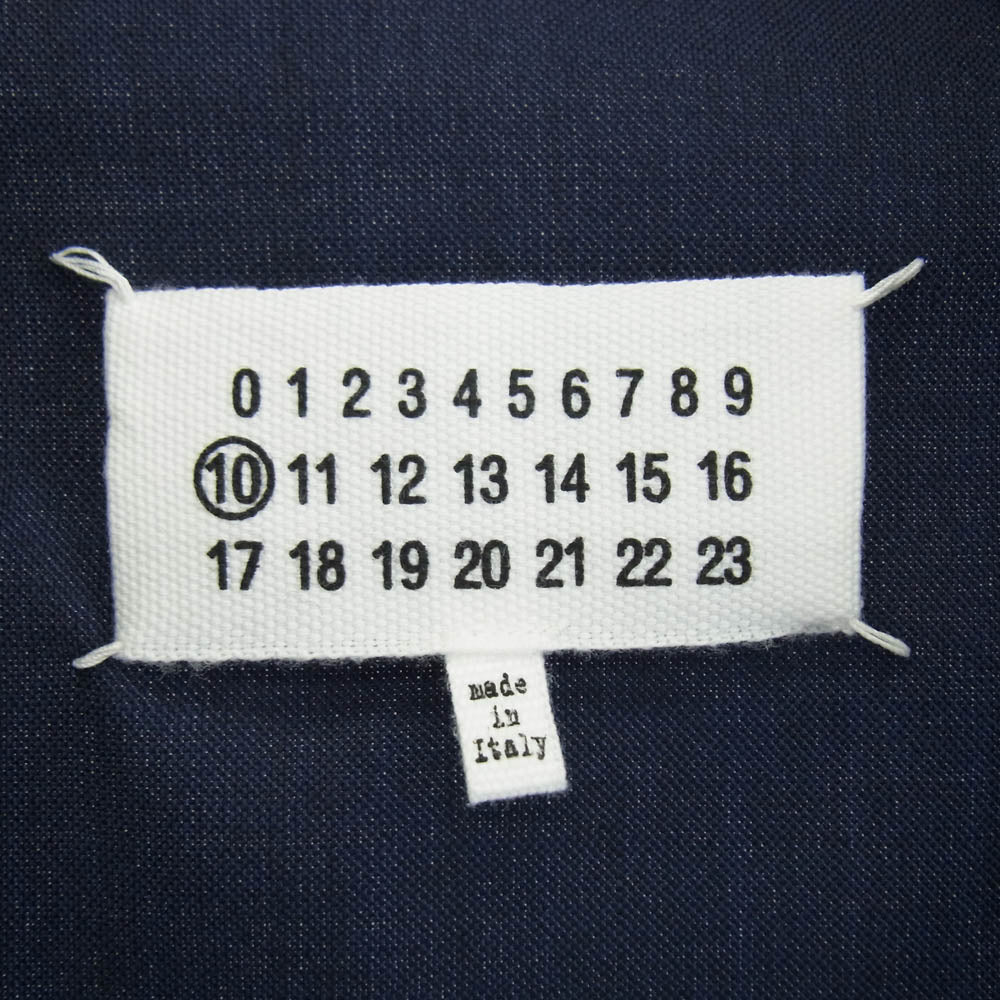 MAISON MARGIELA メゾンマルジェラ 19SS S50BN0370 Two ply wool popeline ノーカラー テーラード ジャケット ネイビー系 44【中古】