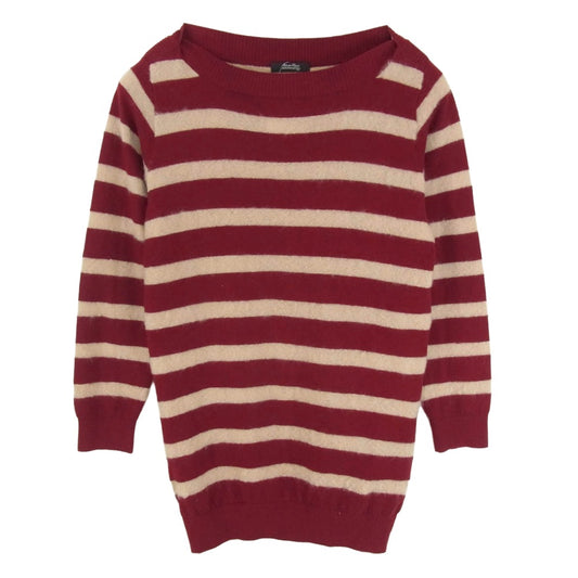 UNDERCOVER アンダーカバー N8904 UNDERCOVERISM アンダーカバーイズム モヘア混 ボーダーニット サイドジップ セーター エンジ系 1【中古】