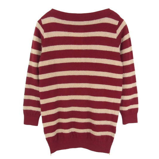 UNDERCOVER アンダーカバー N8904 UNDERCOVERISM アンダーカバーイズム モヘア混 ボーダーニット サイドジップ セーター エンジ系 1【中古】