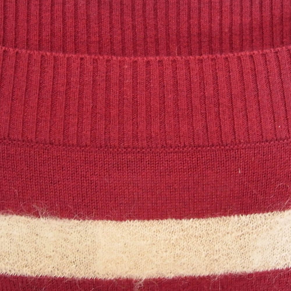 UNDERCOVER アンダーカバー N8904 UNDERCOVERISM アンダーカバーイズム モヘア混 ボーダーニット サイドジップ セーター エンジ系 1【中古】